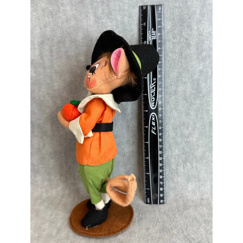 VTG Annalee Pilgrim Boy Mouse Folk Art Felt Figurine‎ Thanksgiving Autumn Decor